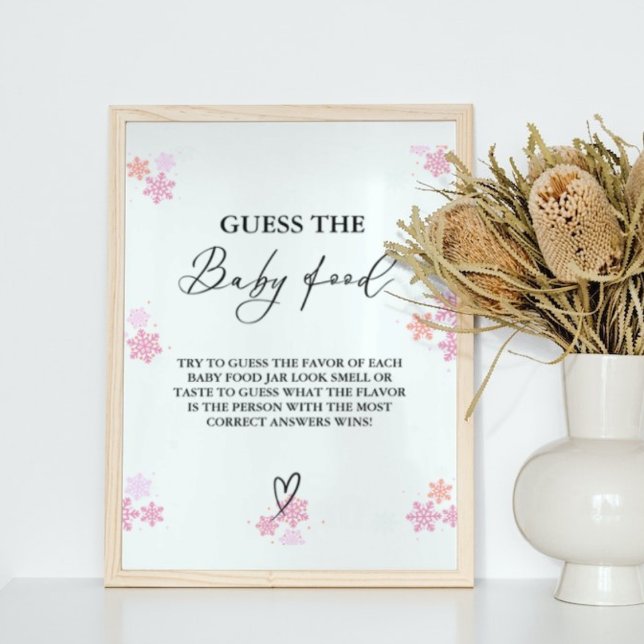 Affiche Jeu de Baby shower alimentaire pour bébés (Créateur téléchargé)