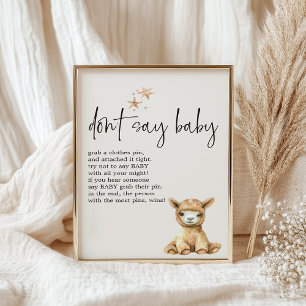 Affiche Jeu de Baby Shower Animaux de Pépinière en Peluche