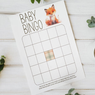 Affiche Jeu de baby shower Bébé Bingo Baby Little Fox Mign
