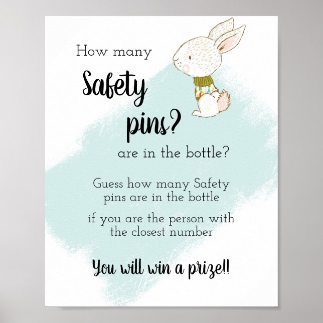 Affiche Jeu de Baby shower Bunny (Devant)