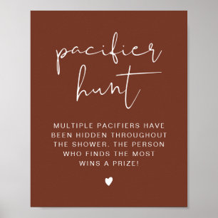 Affiche Jeu de Baby shower de chasse à la rouille de Boho 