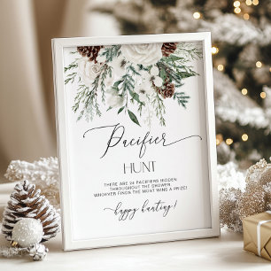 Affiche Jeu de baby shower de chasse au Pacifique à feuill