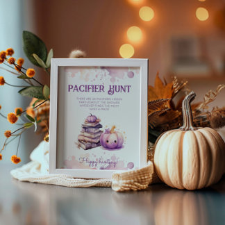 Affiche Jeu de baby shower de chasse au petit Citrouille