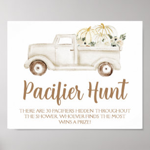 Affiche Jeu de Baby shower de chasse Citrouille beige