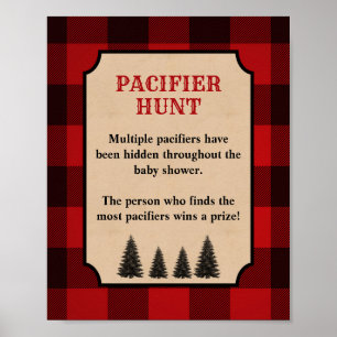 Affiche Jeu de Baby shower de chasse Pacifique Lumberjack