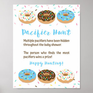 Affiche Jeu de Baby shower de chasse Pacifique Signe bleu 