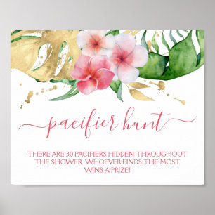 Affiche Jeu de Baby shower de chasse tropicale moderne