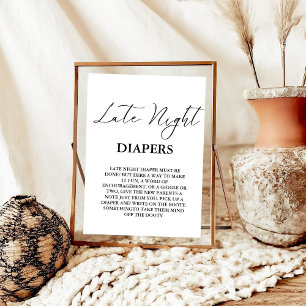 Affiche Jeu de Baby shower de couche tard dans la nuit