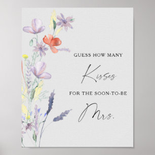 Affiche Jeu de baby shower de mariage bohème floral combie