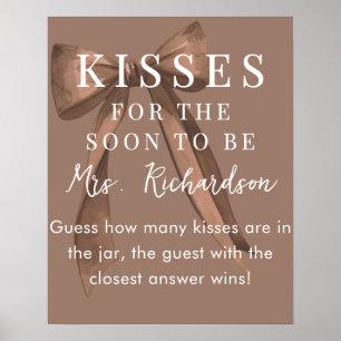 Affiche Jeu de Baby Shower de Mariage : Nœud Marron Chic C
