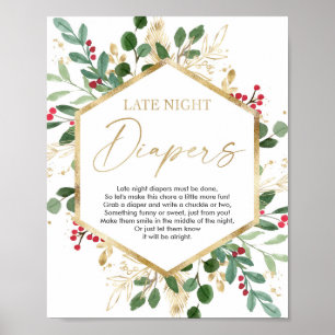 Affiche Jeu de baby shower des couches tard dans la nuit N