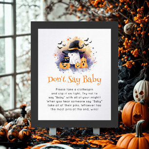 Affiche Jeu de Baby shower "Don't Say Baby" pour Halloween