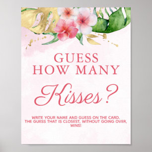 Affiche Jeu de Baby shower floral d'été tropical moderne