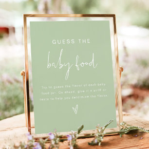 Affiche Jeu de baby shower LEAH Pastel Devinez la nourritu