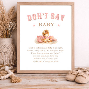 Affiche Jeu de Baby Shower Little Cowgirl Baby - Ne dites