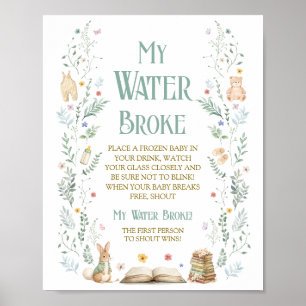 Affiche Jeu de Baby Shower Livre Mon Eau a Éclaté