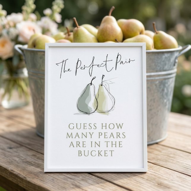 Affiche Jeu de Baby Shower Mariage Perfect Pair Pear Combi (Créateur téléchargé)