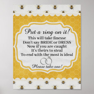 Affiche Jeu de Baby Shower "Mettez-lui une bague"