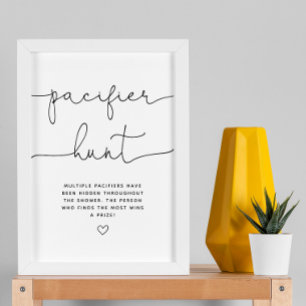 Affiche Jeu de Baby shower minimaliste de chasse au Pacifi