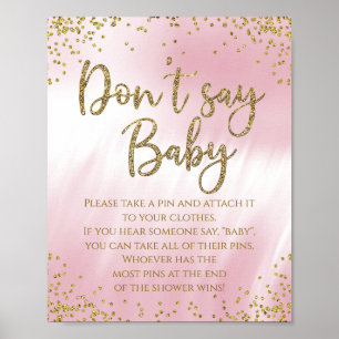 Affiche Jeu de baby shower 'Ne dites pas bébé'