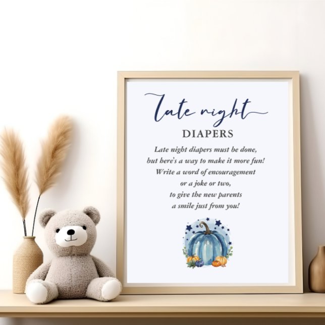 Affiche Jeu de Baby Shower Petit Citrouille Couches de Nui (Créateur téléchargé)