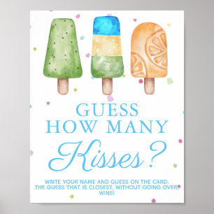 Affiche Jeu de Baby Shower pour Garçon d'Été Combien de Bi