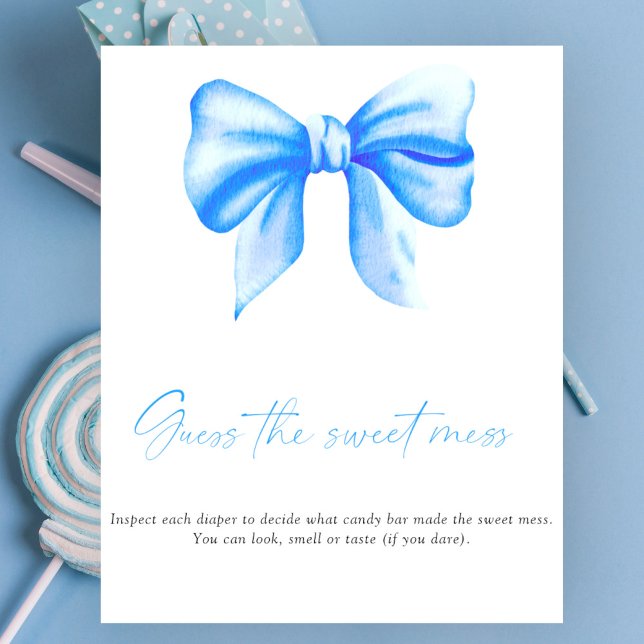 Affiche Jeu de baby shower pour garçon : devine le doux dé (Créateur téléchargé)