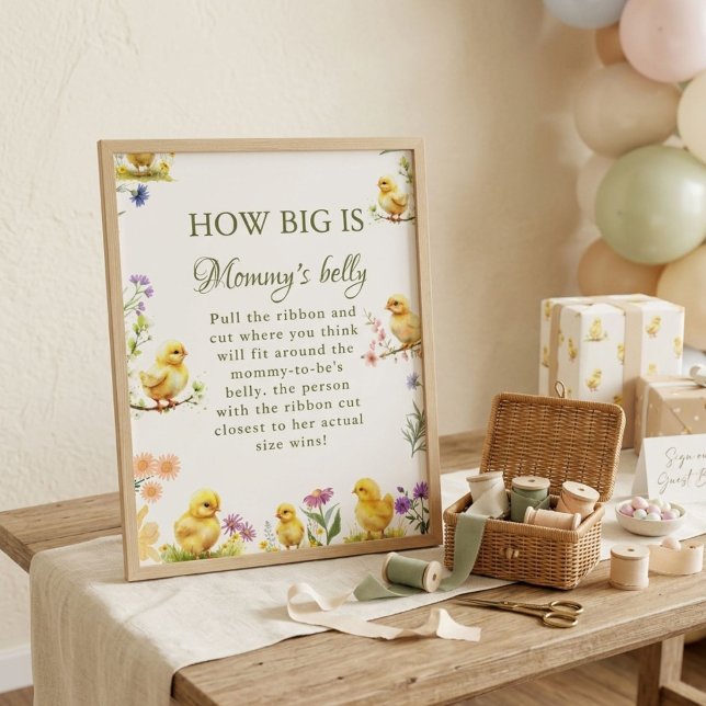Affiche Jeu de Baby Shower « Quel est la taille du ventre  (Créateur téléchargé)