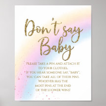 Jeu de Baby Shower Rainbow Don't Say Baby