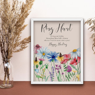 Affiche Jeu de Baby Shower : Recherche de la Fleur Sauvage