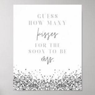 Affiche Jeu de Baby Shower REGINA Silver How Many Kisses P