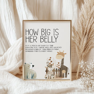Affiche Jeu de Baby Shower sur les Animaux de la Nurserie 