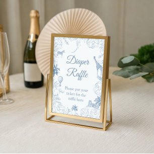 Affiche Jeu de Baby Shower sur les Animaux de Safari en Bl