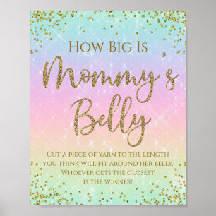 Affiche Jeu de Baby Shower Taille du Ventre de Maman Arc-e