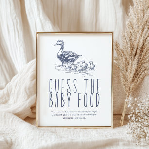 Affiche Jeu de baby shower 'Vintage Country Guess Baby Foo