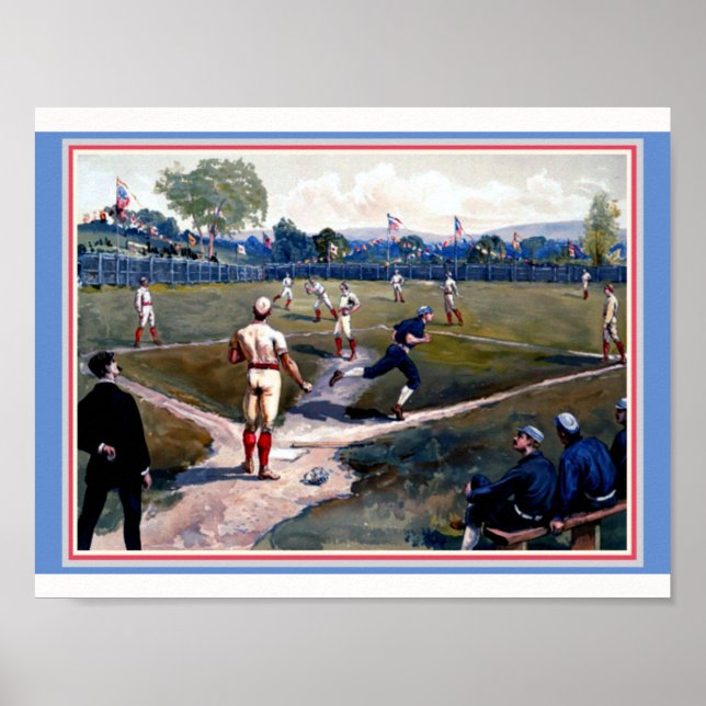 Affiche Jeu de baseball 1800 Louis Prang & Co. Copie d'art (Devant)
