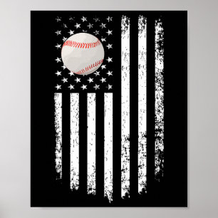 Affiche Jeu de baseball vintage Jour Drapeau américain pou