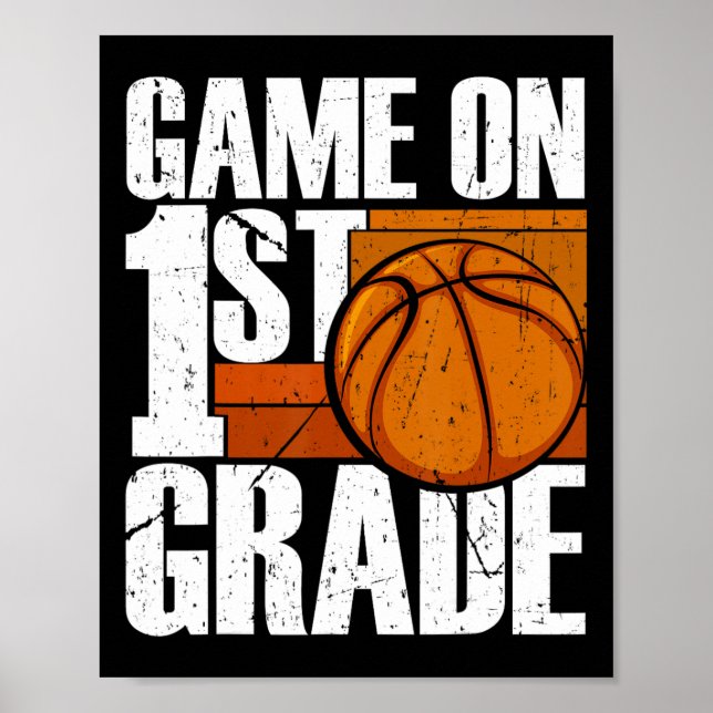 Affiche Jeu De Basket De 1Ere Année Retour À L'École Premi (Devant)