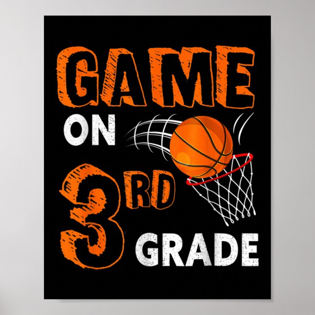 Affiche Jeu De Basket De 3E Année Retour À L'École Étudian (Devant)
