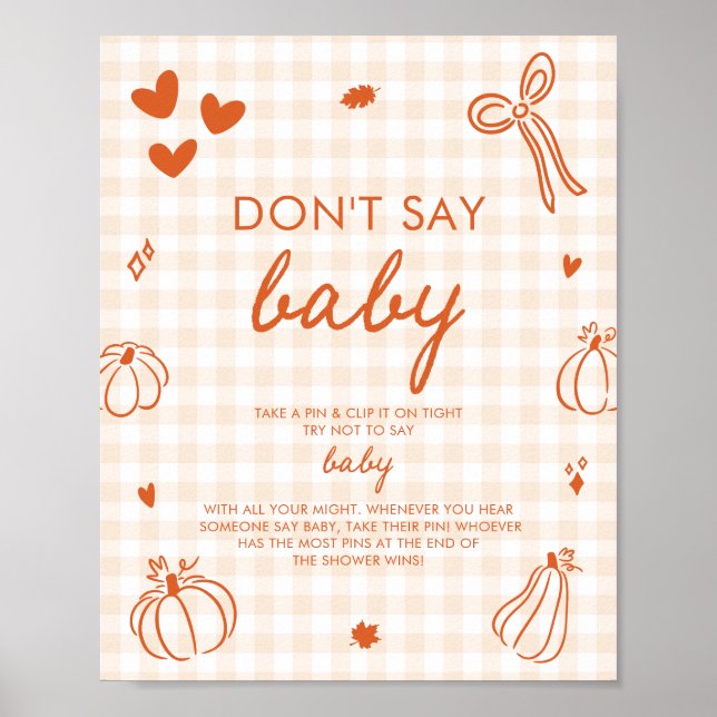 Affiche Jeu de bébé Ne dites pas Pumpkin A Little Orange d (Devant)