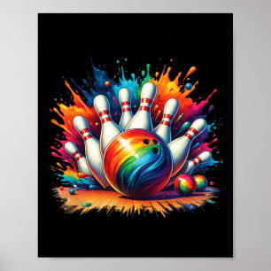 Affiche Jeu de Bowling coloré Jour Bowling Lover Cute Vibr