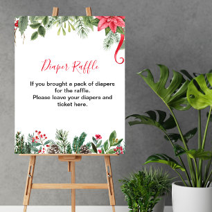 Affiche Jeu de caleçon Hiver Red Poinsettia Pinecones