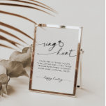 Affiche Jeu de calligraphie élégant minimaliste de la chas<br><div class="desc">Poster du jeu de chasse à la bague de douche nuptiale.</div>