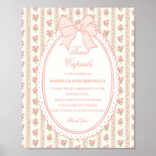 Affiche Jeu de capsule temporelle florale fantaisie Peach 