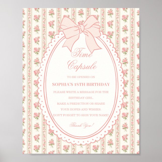 Affiche Jeu de capsule temporelle florale fantaisie Peach  (Devant)