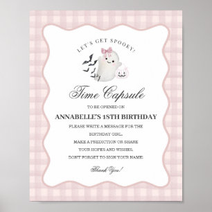 Affiche Jeu de capsule temporelle Little Boo pastel rose