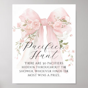 Affiche Jeu de chasse à la tétine à ruban floral pour Baby