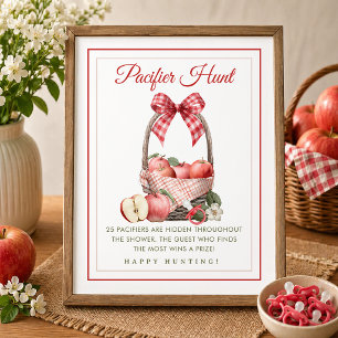 Affiche Jeu de chasse à la tétine pour Baby Shower au verg