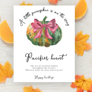 Affiche Jeu de chasse à la tétine pour baby shower citroui