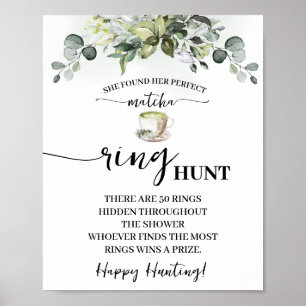 Affiche Jeu de chasse à l'anneau de mariage Eucalyptus Mat